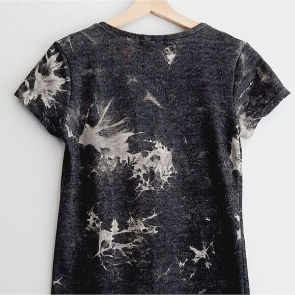 ANTISTAR Tie-Dye V-Neck Mini Dress Tunic Grey Shades Neutral Sz S - Picture 8 of 11